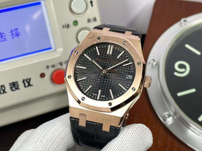 Super Watch ap Royal Oak 15510OR Rose Gold Case Black Dial 4302 Movement