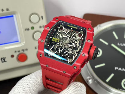 RM35-02 Rafael Nadal Red Devil Red Carbon Case RMAL1 Free Sprung Balance