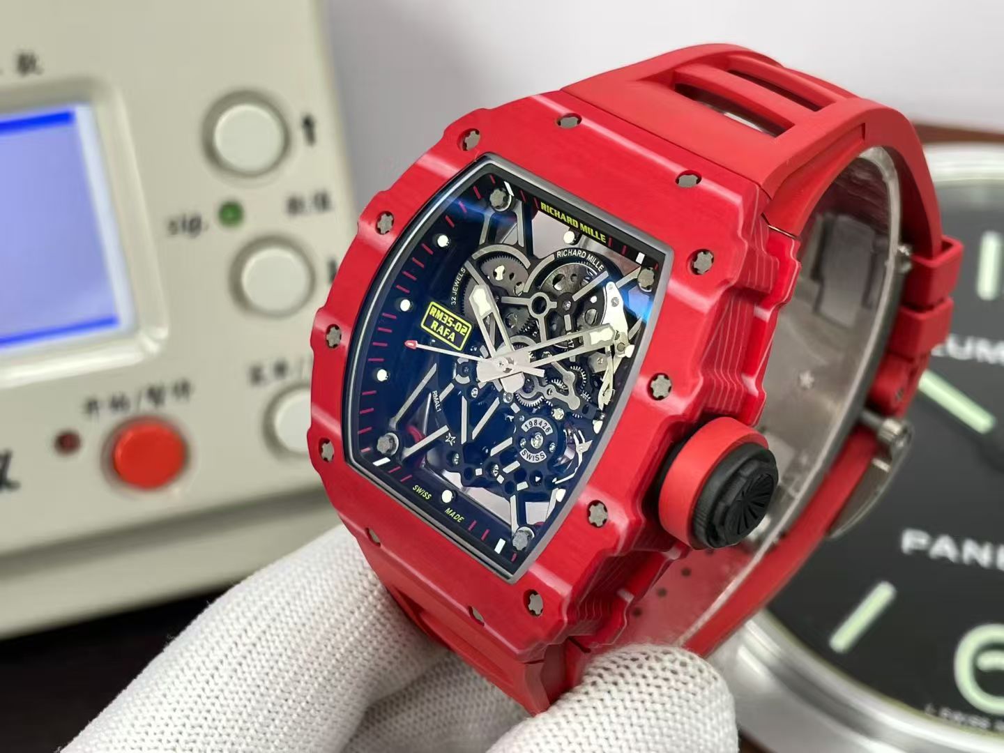 RM35-02 Rafael Nadal Red Devil Red Carbon Case RMAL1 Free Sprung Balance