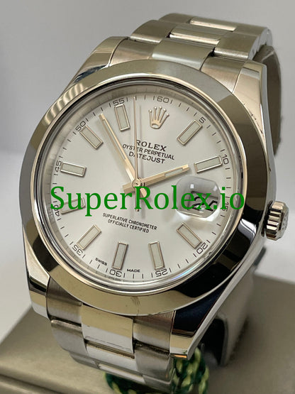 Rolex Datejust II 41 Steel White Index Dial Ref.116300