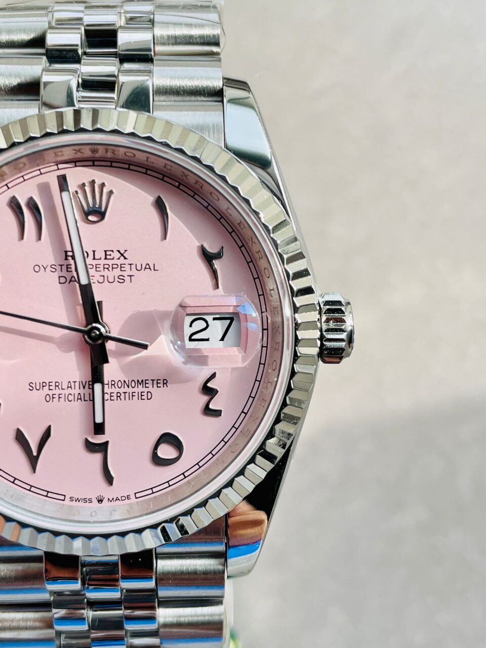 DIWF Factory 1:1 Rolex DateJust 36 126234 Best Edition 904L Steel Tiffany Pink Dial Arabic Marker SA3235