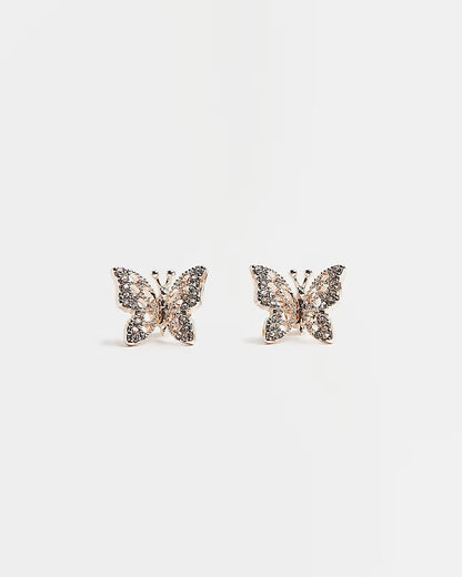 Rose Gold Butterfly Studs