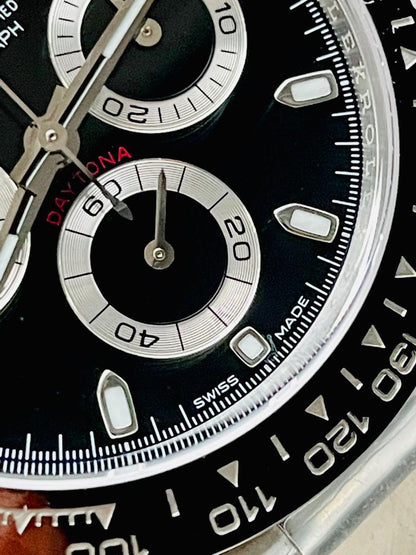 CLEAN FACTORY 1:1 Rolex Daytona 116500 PANDA Best Edition CF 904L SS Case and BLACK Dial