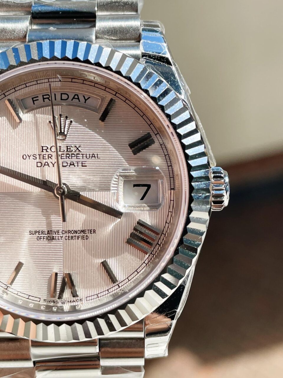 EWF Factory SS 1:1 Rolex Day Date II 228239 Best Edition White Textured Dial A3255