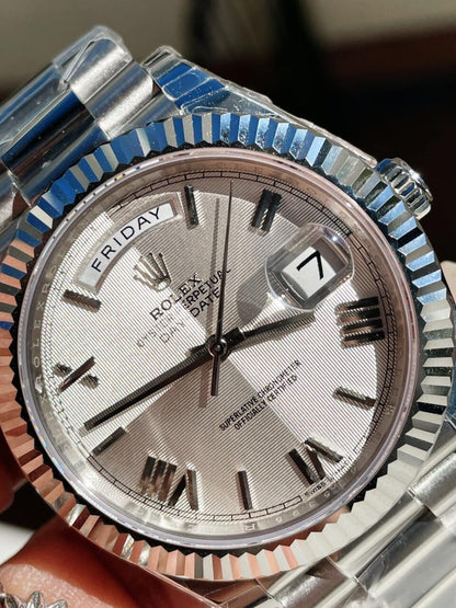 EWF Factory SS 1:1 Rolex Day Date II 228239 Best Edition White Textured Dial A3255