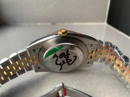 REF Factory 1:1 Best Rolex New DateJust 41 126334 SS/YG Edition Gray Dial Green Roman Markers A3235