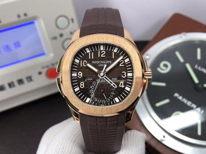 pp Aquanaut 5164R Rose Gold Case Brown Dial Brown Rubber Strap