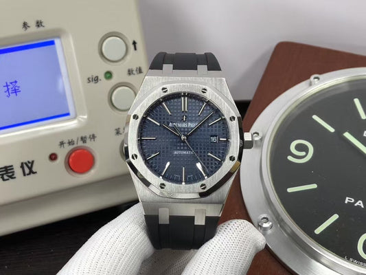 ap Royal Oak 15400 Blue Dial Black Rubber Band with Super 3120 Movement