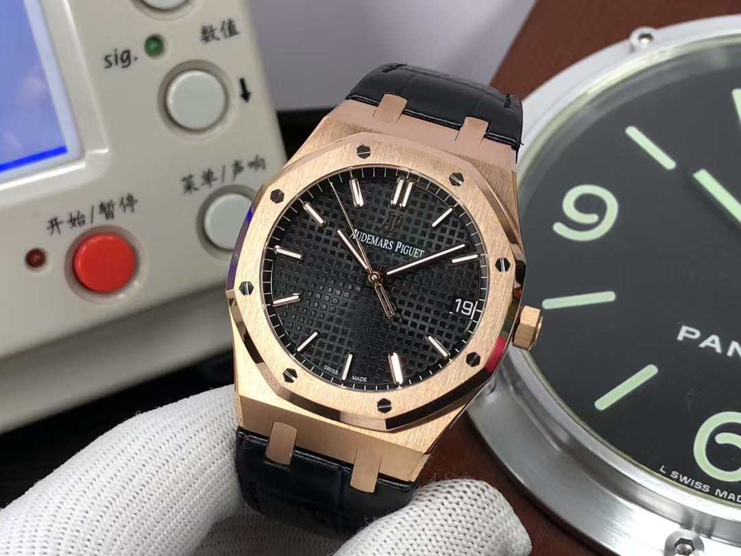ap Royal Oak 15500 Rose Gold Case Black Dial with 4302 Movement
