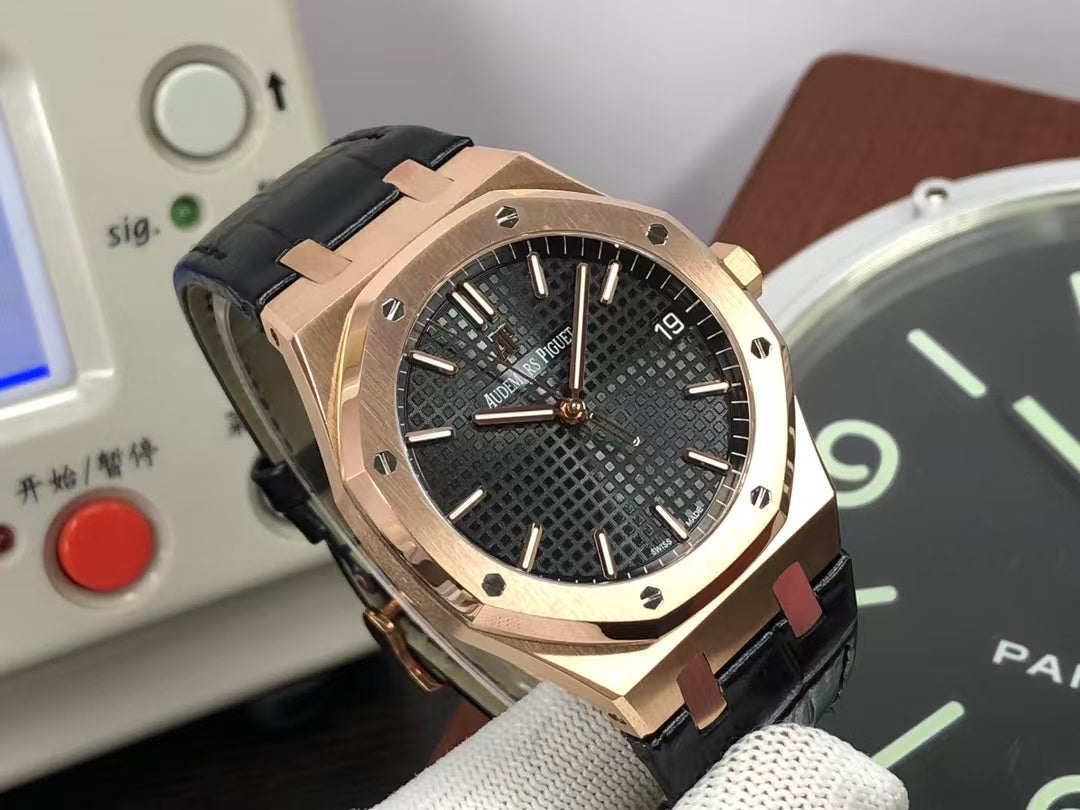 ap Royal Oak 15500 Rose Gold Case Black Dial with 4302 Movement