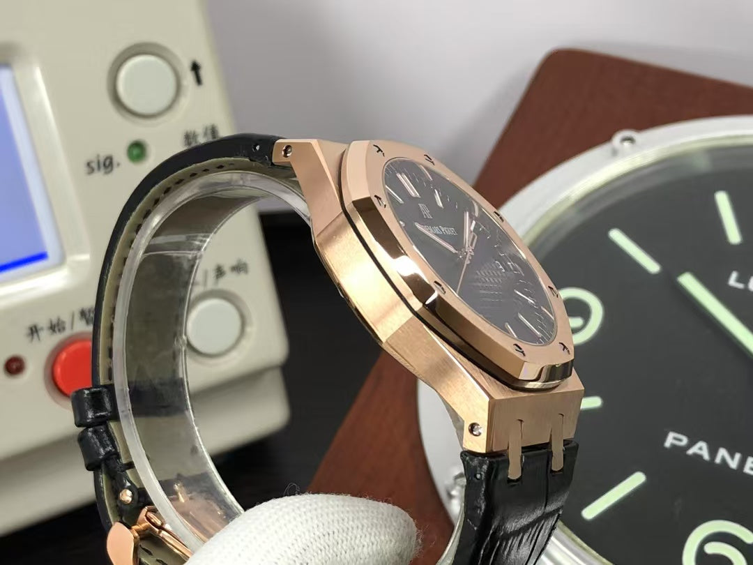 ap Royal Oak 15500 Rose Gold Case Black Dial with 4302 Movement