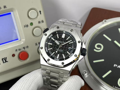ap Royal Oak Offshore Diver 15703 Black Dial Steel Bracelet with Super 3120 Movement