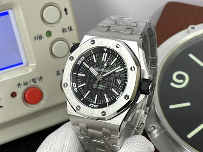 ap Royal Oak Offshore Diver 15703 Black Dial Steel Bracelet with Super 3120 Movement
