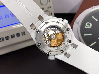 ap Royal Oak Offshore Diver 15707 White Ceramic with 3120 Movement