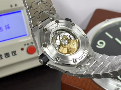 APSF ap Royal Oak Offshore Diver 15710 Black Dial Steel Bracelet with Super 3120 Movement