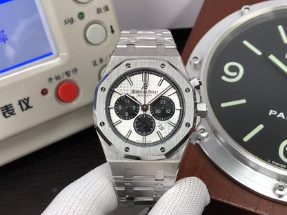 OMF ap Royal Oak Chrono 26331 Stainless Steel Case White Dial with Asia 7750 Movement