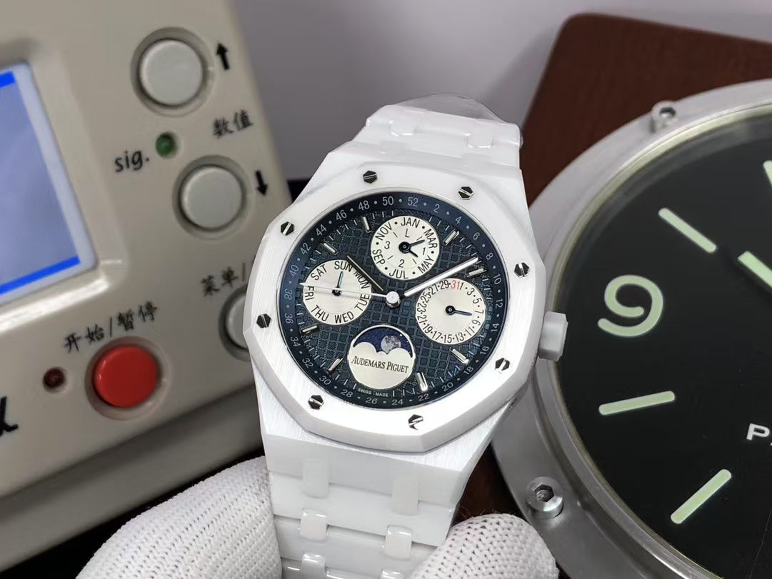 APSF ap Royal Oak Perpetual Calendar 26579 White Ceramic 5134 Movement