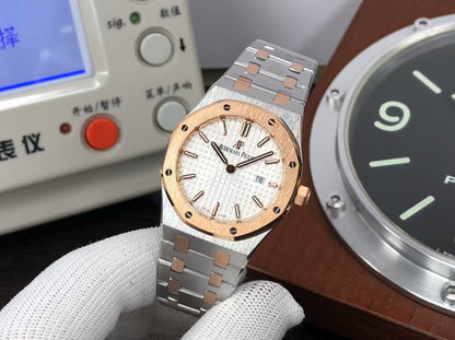 ZF ap Lady Royal Oak 67651 Two Tone White Dial Swiss Quartz Movement