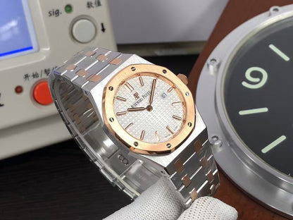 ZF ap Lady Royal Oak 67651 Two Tone White Dial Swiss Quartz Movement