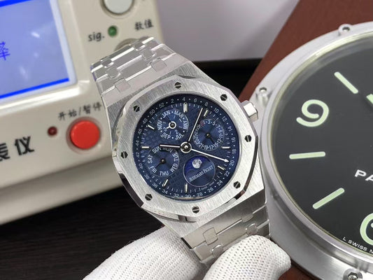 APSF ap Royal Oak Perpetual Calendar 26574 Moon Phase Steel Blue Dial with 5134 Movement