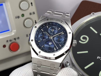 APSF ap Royal Oak Perpetual Calendar 26574 Moon Phase Steel Blue Dial with 5134 Movement