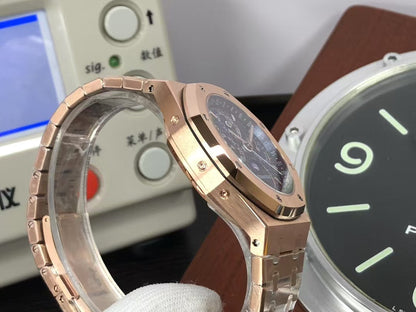 APSF ap Royal Oak Perpetual Calendar 26574 Moon Phase Rose Gold Blue Dial with 5134 Movement