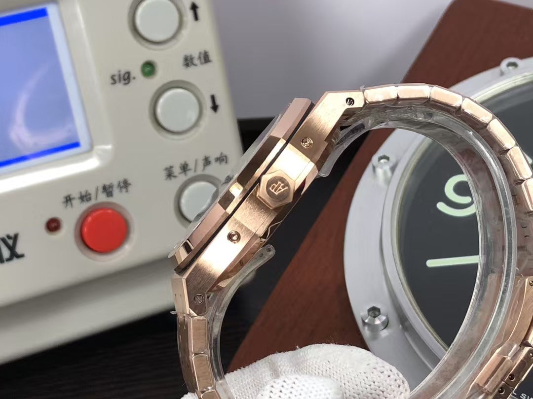 APSF ap Royal Oak Perpetual Calendar 26574 Moon Phase Rose Gold Blue Dial with 5134 Movement