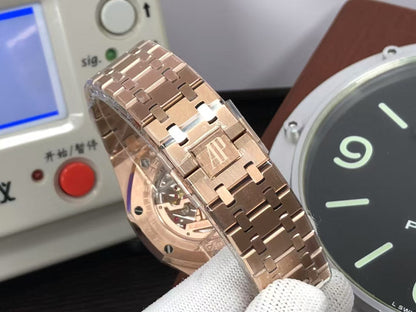 APSF ap Royal Oak Perpetual Calendar 26574 Moon Phase Rose Gold Blue Dial with 5134 Movement