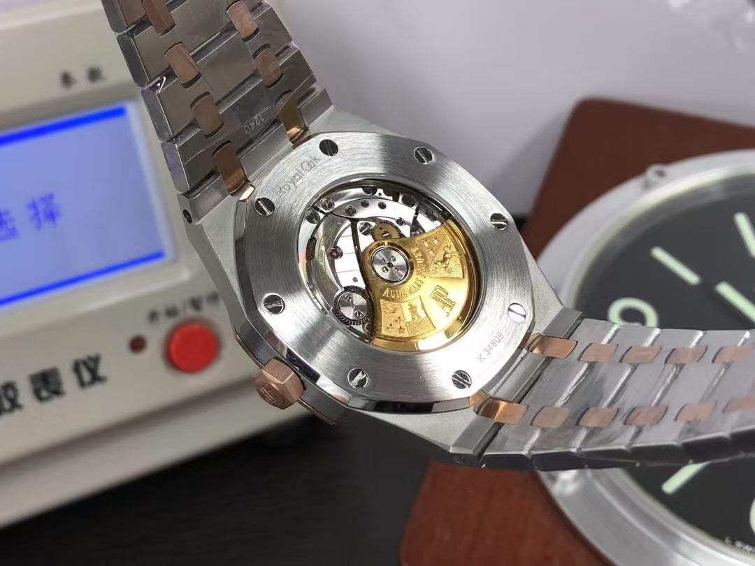 ap Royal Oak 15400 Two Tone Rose Gold Case White Dial with 3120 Movement