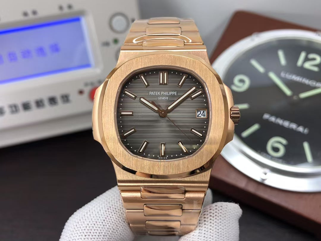 pp Nautilus 5711 Rose Gold Case Grey Dial 324 Movement