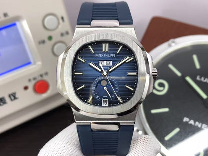pp Nautilus Annual Calendar 5726 Blue Dial Blue Rubber Band 324 Movement