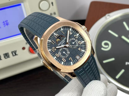 pp Aquanaut 5261 Moon Phase Blue Dial Blue Rubber Band