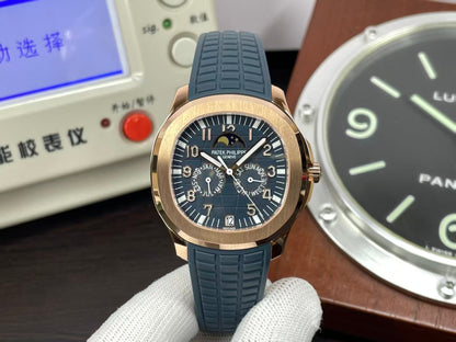 pp Aquanaut 5261 Moon Phase Blue Dial Blue Rubber Band