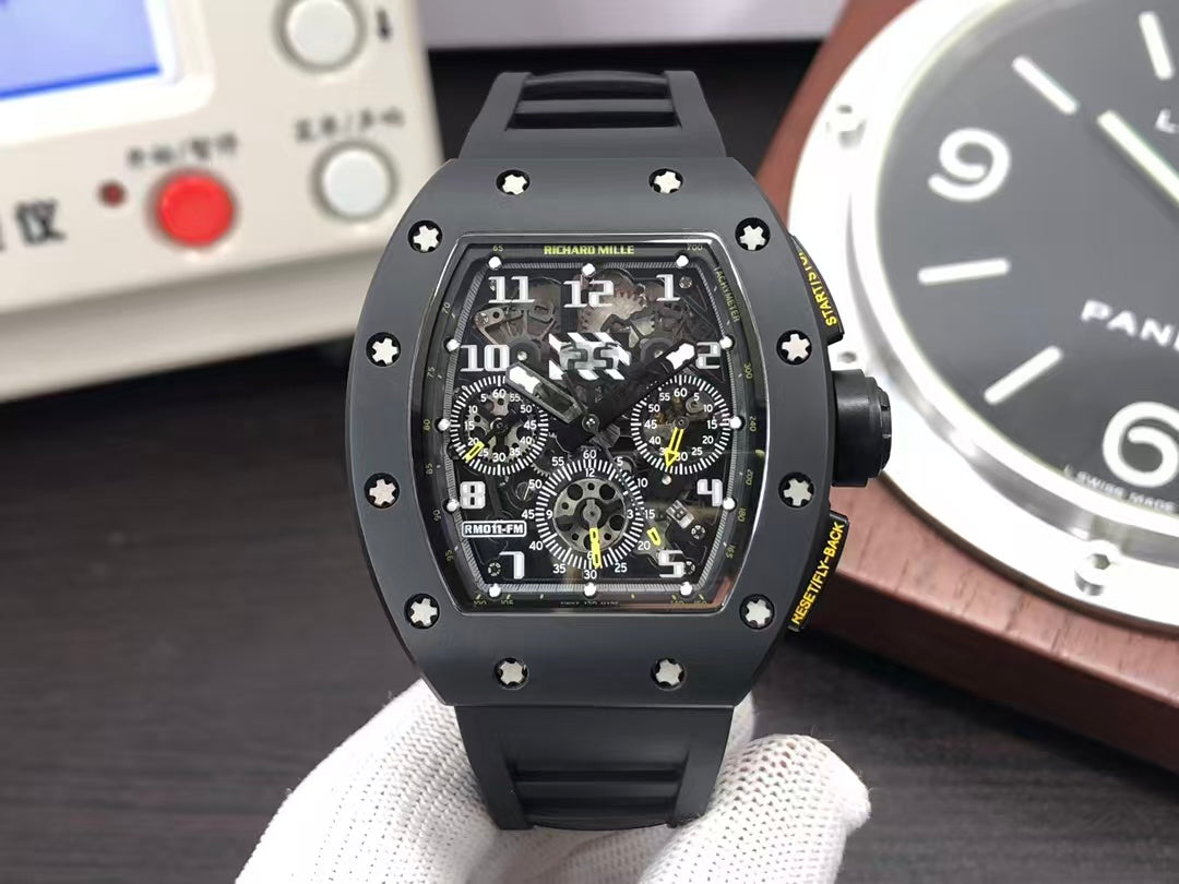 RM RM011 Felipe Massa Titanium Flyback Chronograph RMAC1 Black Rubber Strap