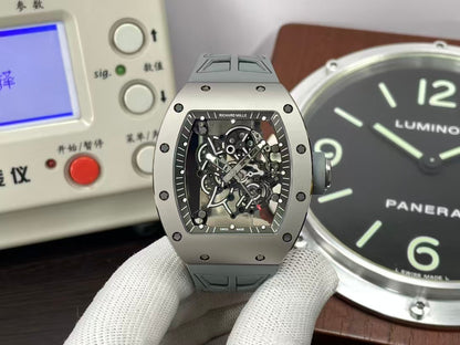 RM RM055 Gray Ceramic Case RMUL2 Movement Gray Shark Rubber Strap