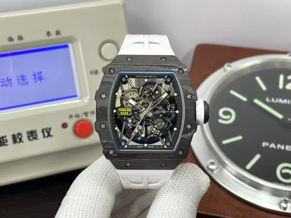 RM RM35-02 Real Black NTPT Case RMAL1 Movement White Rubber Strap