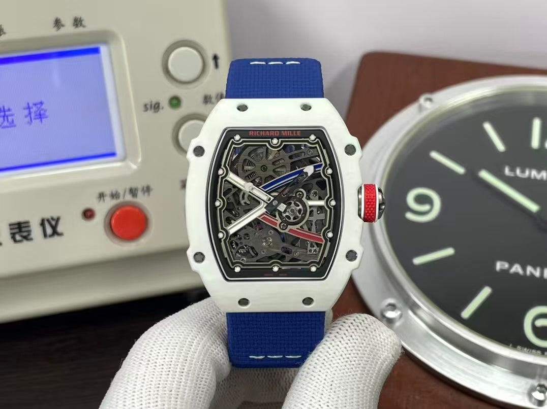 RM RM67 02 France White NTPT Case Blue Nylon Band CRMA7 Movement