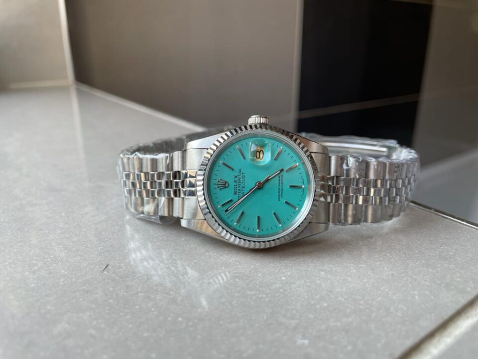 KING 1:1 Rolex DATEJUST 36mm 16233 FLUTED BEZEL BEST EDITION 904L STEEL TIFFANY BLUE DIAL A2825