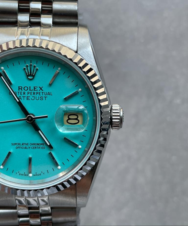 KING 1:1 Rolex DATEJUST 36mm 16233 FLUTED BEZEL BEST EDITION 904L STEEL TIFFANY BLUE DIAL A2825