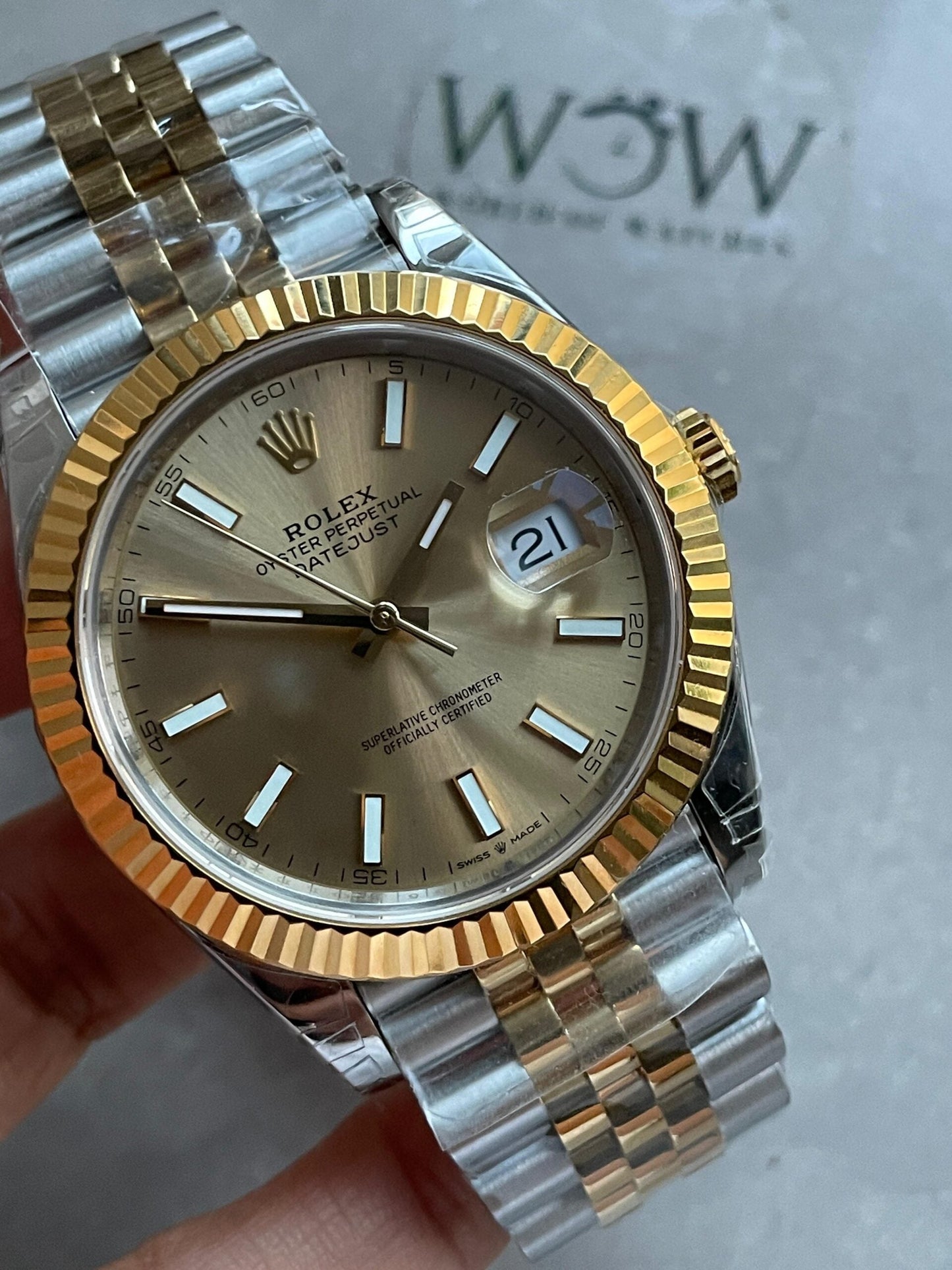 VSF Factory 1:1 Rolex Datejust 41mm 126333 904L YG/SS Fluted Bezel Gold Dial on VS3235