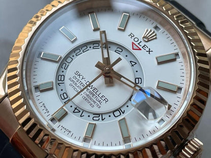 Twf FACTORY 1:1 Rolex Skydweller SS/RG best edition white dial