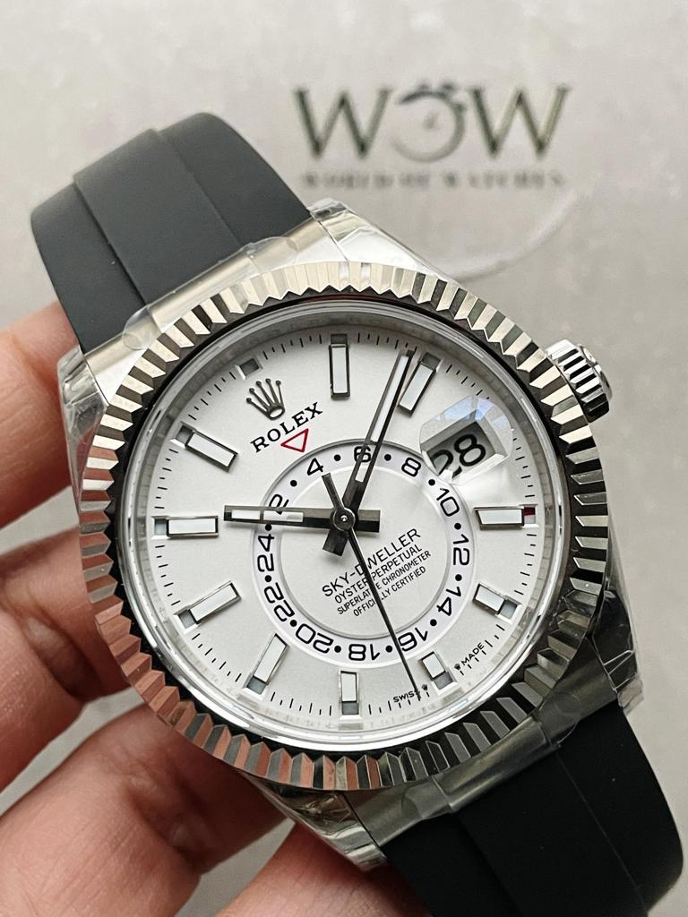 Noob FACTORY 1:1 Rolex Sky-Dweller 326934 904L SS Noob 1:1 Best Edition White Dial Asian 23J to 9001