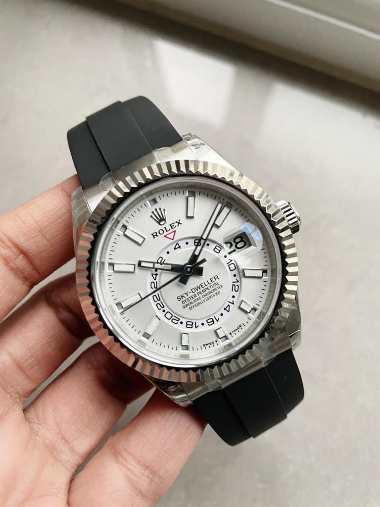 Noob FACTORY 1:1 Rolex Sky-Dweller 326934 904L SS Noob 1:1 Best Edition White Dial Asian 23J to 9001