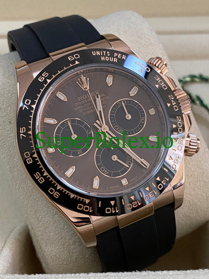Rolex Cosmograph Daytona 40 Everose Gold Chocolate Index Dial Ref.116515LN