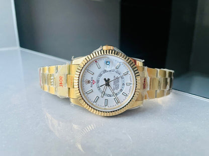Noob FACTORY 1:1 Rolex Skydweller SS/YG Best Edition White Dial A23J