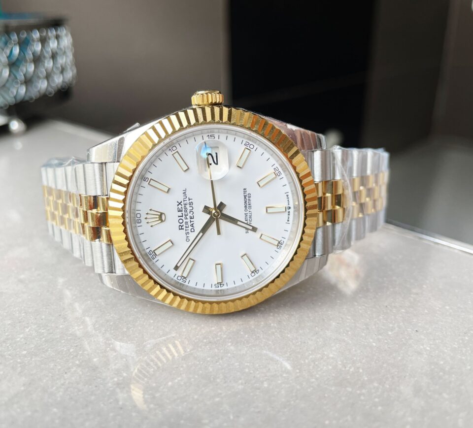 EW Factory 1:1 Rolex DateJust 41 126333 SS/YG Best Edition 904L Steel White Stick Dial