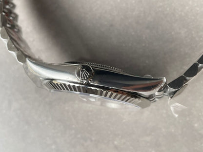 Rolex DateJust Men “wimbledon”SS Grey textured Dial Roman Markers