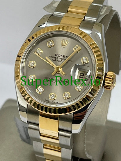Rolex Lady-Datejust 26 Yellow Gold and Steel Diamond Dial Ref.179173